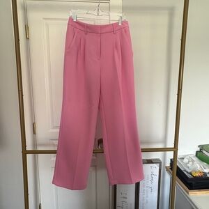 Chic Pink Wide Leg Women's Pants